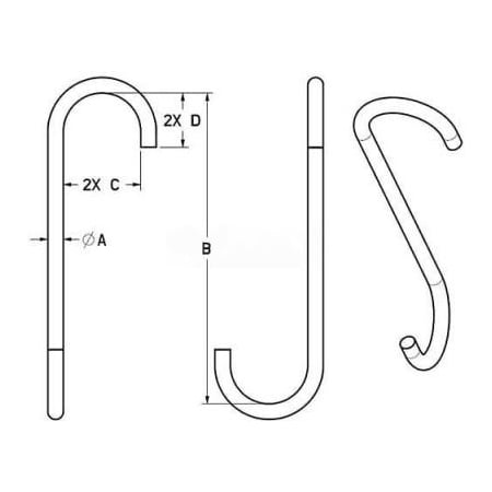 Machining & Welding By Olsen M&W 1/2" Style B S-hook 14201